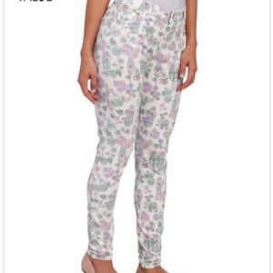 TRUTH + THEORY Succulent Print Skinny Jeans